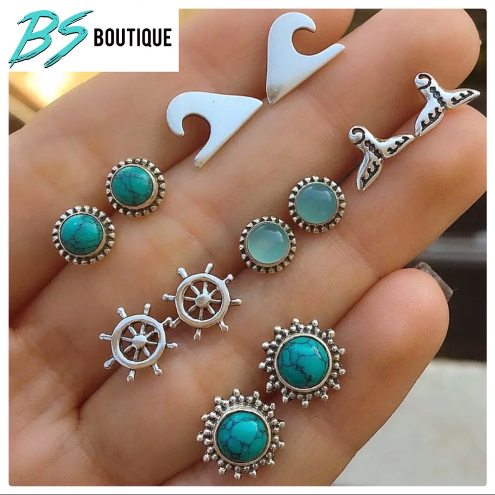 🍁JUST ARRIVED🍁 Minimalist Silver Turquoise Studs